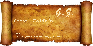 Gerstl Zalán névjegykártya