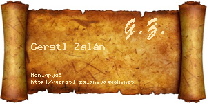 Gerstl Zalán névjegykártya
